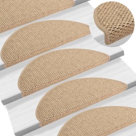 Self-adhesive sisal stair mat 15 pcs sand 65x21x4 cm by vidaXL, Stair mats - Ref: Foro24-326879, Price: 98,34 €, Discount: %