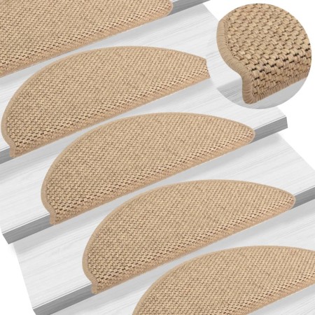 Selbstklebende Sisal-Stufenmatte 15 Stück Sand 65x21x4 cm von vidaXL, Treppenmatten - Ref: Foro24-326879, Preis: 98,34 €, Rab...