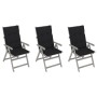 Reclining garden chairs 3 pcs solid acacia wood cushions by vidaXL, Garden chairs - Ref: Foro24-3064750, Price: 233,25 €, Dis...