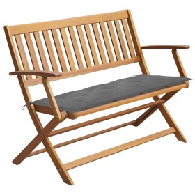 Garden bench with cushion solid acacia wood 120 cm by vidaXL, garden benches - Ref: Foro24-3064255, Price: 136,99 €, Discount: %