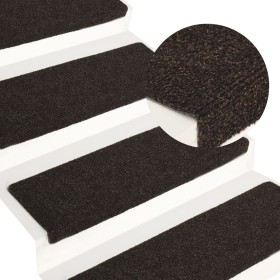 Stair mat 15 pcs dark brown punched fabric by vidaXL, Stair mats - Ref: Foro24-326187, Price: 42,68 €, Discount: %