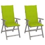 Reclining garden chairs 2 pcs solid acacia wood cushions by vidaXL, Garden chairs - Ref: Foro24-3064709, Price: 146,99 €, Dis...