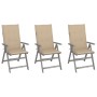 Reclining garden chairs 3 pcs solid acacia wood cushions by vidaXL, Garden chairs - Ref: Foro24-3064731, Price: 225,46 €, Dis...