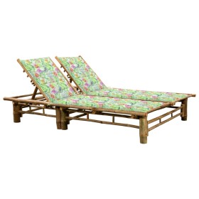 Bamboo lounger with cushions for 2 people by vidaXL, Loungers - Ref: Foro24-3063957, Price: 306,99 €, Discount: %