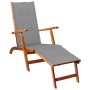 Garden lounge chair with footrest and solid acacia wood cushion. by vidaXL, Loungers - Ref: Foro24-3064015, Price: 143,18 €, ...