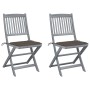 Folding garden chairs 2 units with solid acacia wood cushions by vidaXL, Garden chairs - Ref: Foro24-3064544, Price: 133,03 €...