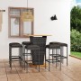 Garden bar furniture set 9 pieces and gray PE rattan cushions by vidaXL, Garden sets - Ref: Foro24-3064855, Price: 402,94 €, ...