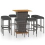 Garden bar furniture set 9 pieces and gray PE rattan cushions by vidaXL, Garden sets - Ref: Foro24-3064855, Price: 402,94 €, ...