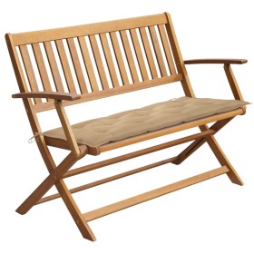 Garden bench with cushion solid acacia wood 120 cm by vidaXL, garden benches - Ref: Foro24-3064257, Price: 135,99 €, Discount: %