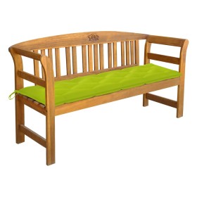 Banco de jardín con cojín madera maciza de acacia 157 cm de vidaXL, Bancos de jardín - Ref: Foro24-3064292, Precio: 180,36 €,...