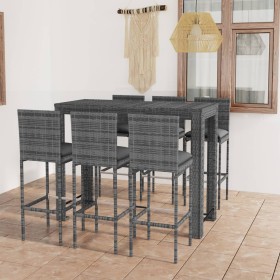 7-piece garden bar furniture set made of PE rattan and anthracite cushions. by vidaXL, Garden sets - Ref: Foro24-3064801, Pri...