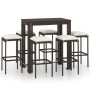 7-piece garden bar set and brown synthetic rattan cushions by vidaXL, Garden sets - Ref: Foro24-3064783, Price: 291,99 €, Dis...