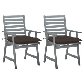 Garden dining chairs 2 pcs solid acacia wood with cushions by vidaXL, Garden chairs - Ref: Foro24-3064424, Price: 181,00 €, D...