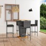 5-piece garden bar furniture set and gray PE rattan cushions by vidaXL, Garden sets - Ref: Foro24-3064861, Price: 453,97 €, D...