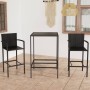 Garden table and high stools and cushions 3 pcs black PE rattan by vidaXL, Garden sets - Ref: Foro24-3064837, Price: 241,46 €...