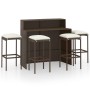 5-piece garden bar furniture set and brown cushions by vidaXL, Garden sets - Ref: Foro24-3064878, Price: 311,74 €, Discount: %