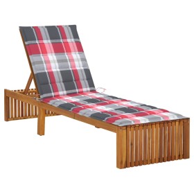 Tumbona con cojín madera maciza de acacia de vidaXL, Tumbonas - Ref: Foro24-3064162, Precio: 210,84 €, Descuento: %