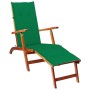 Garden lounger with footrest and cushion in solid acacia wood by vidaXL, Loungers - Ref: Foro24-3064019, Price: 136,99 €, Dis...