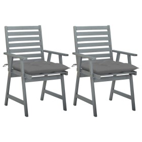 Dining garden chairs 2 units solid acacia wood with cushions by vidaXL, Garden chairs - Ref: Foro24-3064417, Price: 181,00 €,...