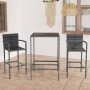 Garden table and high stools 3 pieces gray synthetic rattan by vidaXL, Garden sets - Ref: Foro24-3064838, Price: 195,75 €, Di...