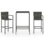 Garden table and high stools 3 pieces gray synthetic rattan by vidaXL, Garden sets - Ref: Foro24-3064838, Price: 199,99 €, Di...