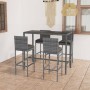 Garden table and high stools 5 pieces gray synthetic rattan by vidaXL, Garden sets - Ref: Foro24-3064833, Price: 388,83 €, Di...