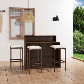 4-piece garden bar furniture set and brown cushions by vidaXL, Garden sets - Ref: Foro24-3064875, Price: 284,08 €, Discount: %