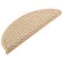 Alfombrilla autoadhesiva escalera sisal 15 uds beige 65x21x4 cm de vidaXL, Alfombrillas para escalones - Ref: Foro24-326880, ...