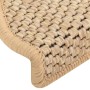 Alfombrilla autoadhesiva escalera sisal 15 uds beige 65x21x4 cm de vidaXL, Alfombrillas para escalones - Ref: Foro24-326880, ...