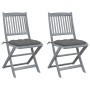 Folding garden chairs 2 units with solid acacia wood cushions by vidaXL, Garden chairs - Ref: Foro24-3064552, Price: 130,32 €...