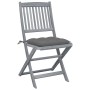 Folding garden chairs 2 units with solid acacia wood cushions by vidaXL, Garden chairs - Ref: Foro24-3064552, Price: 130,32 €...