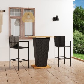 Conjunto de bar para jardín 3 piezas negro de vidaXL, Conjuntos de jardín - Ref: Foro24-3064868, Precio: 289,99 €, Descuento: %