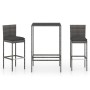 Garden table and high stools 3 pieces synthetic rattan gray by vidaXL, Garden sets - Ref: Foro24-3064829, Price: 204,54 €, Di...