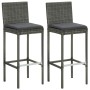 Garden table and high stools 3 pieces synthetic rattan gray by vidaXL, Garden sets - Ref: Foro24-3064829, Price: 204,54 €, Di...