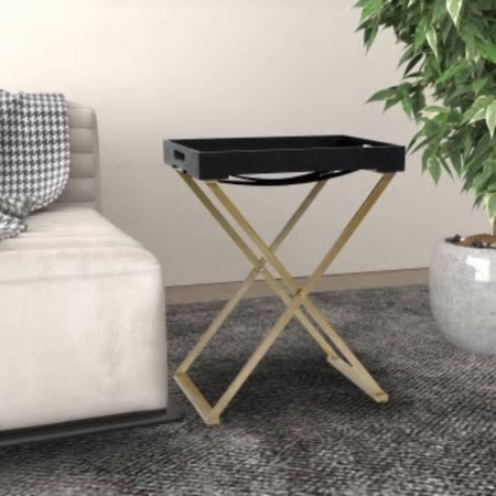 Mesa plegable MDF dorado y negro 48x34x61 cm de vidaXL, Mesas auxiliares - Ref: Foro24-331659, Precio: 57,96 €, Descuento: %