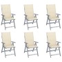 Reclining garden chairs 6 pcs solid acacia wood cushions by vidaXL, Garden chairs - Ref: Foro24-3065319, Price: 411,63 €, Dis...