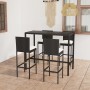 Garden table and high stools and cushions 5 pcs black PE rattan by vidaXL, Garden sets - Ref: Foro24-3064832, Price: 411,84 €...