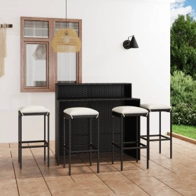 5-Piece Garden Bar Furniture Set and Cushions Black by vidaXL, Garden sets - Ref: Foro24-3064879, Price: 311,99 €, Discount: %