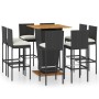 Garden bar set 9 pieces with black PE rattan cushions by vidaXL, Garden sets - Ref: Foro24-3064862, Price: 758,68 €, Discount: %