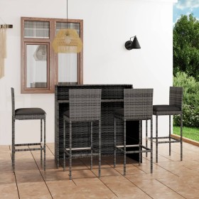 5-Piece Garden Bar Furniture Set and Gray Cushions by vidaXL, Garden sets - Ref: Foro24-3064884, Price: 446,99 €, Discount: %