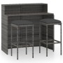 3-piece garden bar furniture set with grey cushions by vidaXL, Garden sets - Ref: Foro24-3064874, Price: 259,17 €, Discount: %