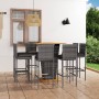 9-teiliges Garten-Barmöbel-Set und graue PE-Rattan-Kissen von vidaXL, Gartensets - Ref: Foro24-3064863, Preis: 733,82 €, Raba...