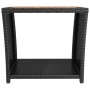 Mesa de centro ratán negro y superficie madera maciza acacia de vidaXL, Mesas de jardín - Ref: Foro24-319558, Precio: 55,66 €...