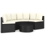 5-teiliges Gartensofa-Set und schwarze synthetische Rattankissen von vidaXL, Gartensets - Ref: Foro24-3064908, Preis: 411,74 ...