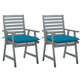 Dining garden chairs 2 units solid acacia wood with cushions by vidaXL, Garden chairs - Ref: Foro24-3064420, Price: 135,99 €,...