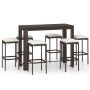 7-piece garden bar set and brown synthetic rattan cushions by vidaXL, Garden sets - Ref: Foro24-3064786, Price: 290,81 €, Dis...