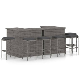 Garden bar set with 8 pieces and gray synthetic rattan cushions by vidaXL, Garden sets - Ref: Foro24-3064927, Price: 682,59 €...