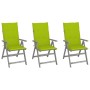 Reclining garden chairs and 3-piece solid acacia wood cushions. by vidaXL, Garden chairs - Ref: Foro24-3064739, Price: 213,99...