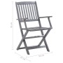 Folding garden chairs 6 pcs with solid acacia wood cushions by vidaXL, Garden chairs - Ref: Foro24-3065407, Price: 307,99 €, ...