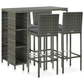 Garden bar set, 5 pieces, with gray synthetic rattan cushions. by vidaXL, Garden sets - Ref: Foro24-3064919, Price: 373,99 €,...